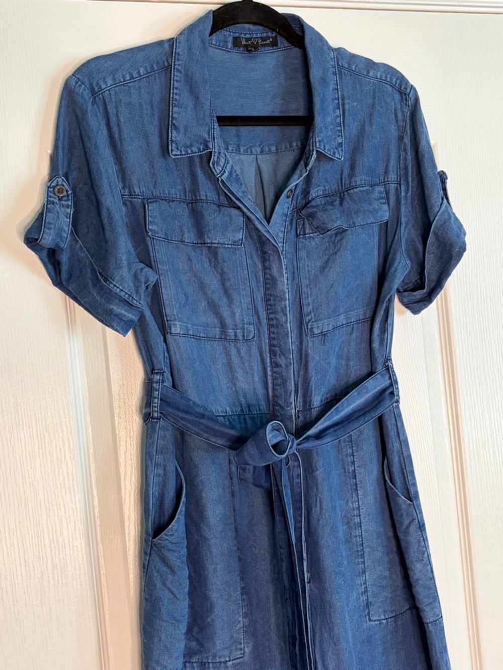 Velvet Heart Dark Blue Denim Utility Jumpsuit - Picture 3 of 8
